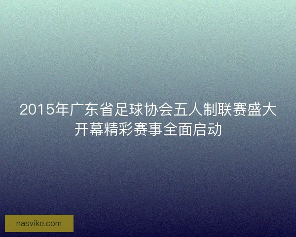 2015年广东省足球协会五人制联赛盛大开幕精彩赛事全面启动