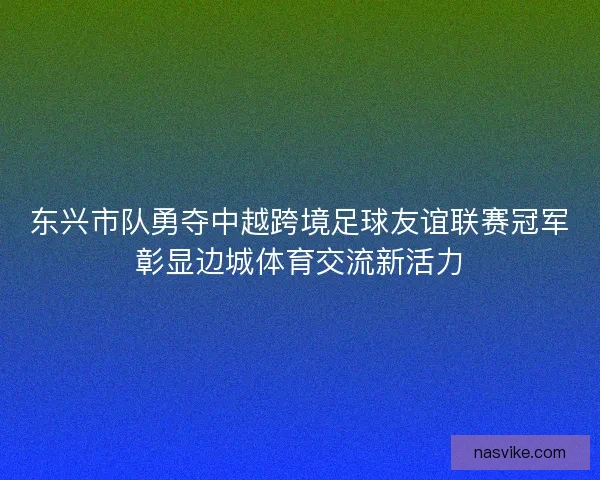 东兴市队勇夺中越跨境足球友谊联赛冠军彰显边城体育交流新活力 东兴市队勇夺中越跨境足球友谊联赛冠军彰显边城体育交流新活力